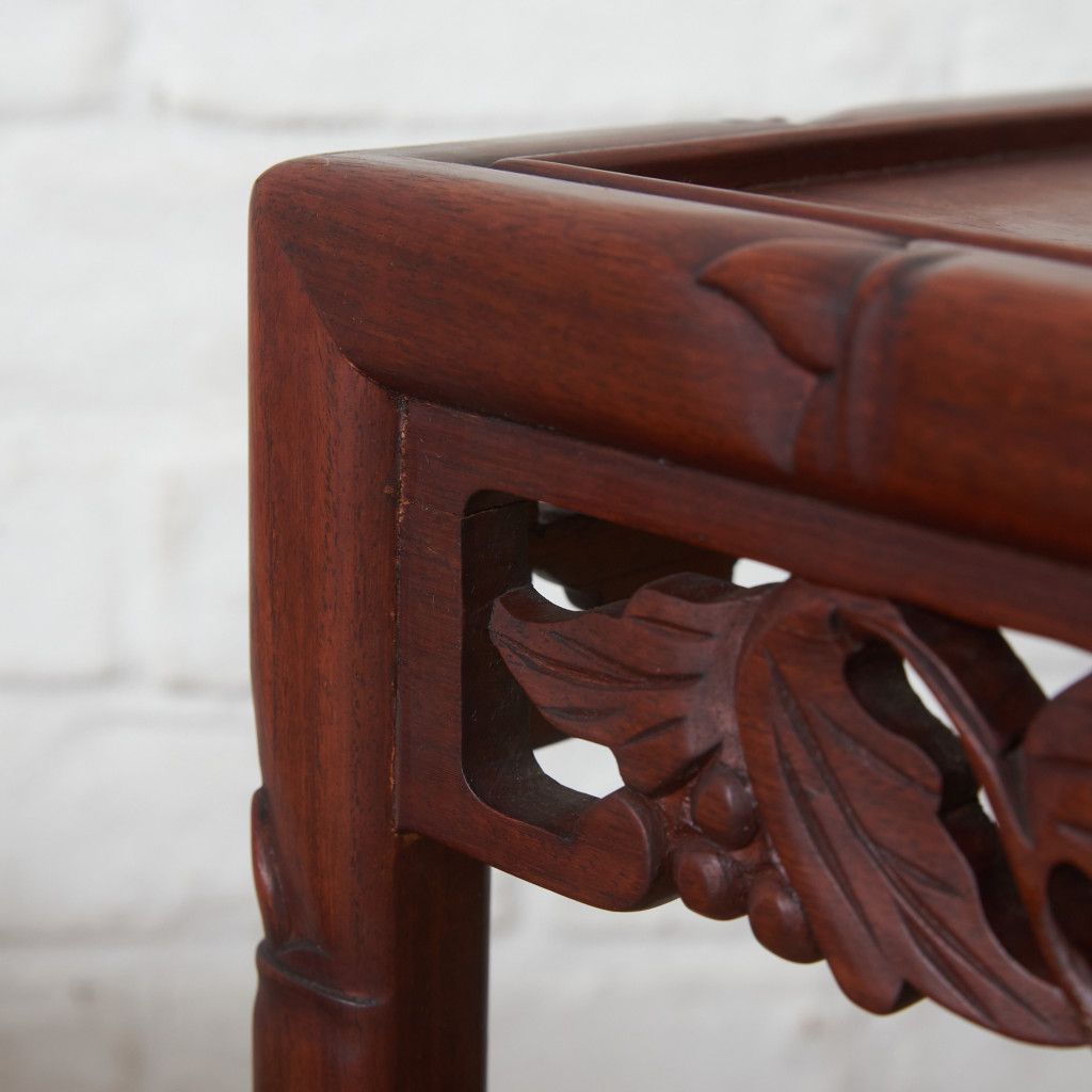 唐木家具 花梨 4連 ネストテーブル 花台 飾り台 カリン 無垢材 飾台