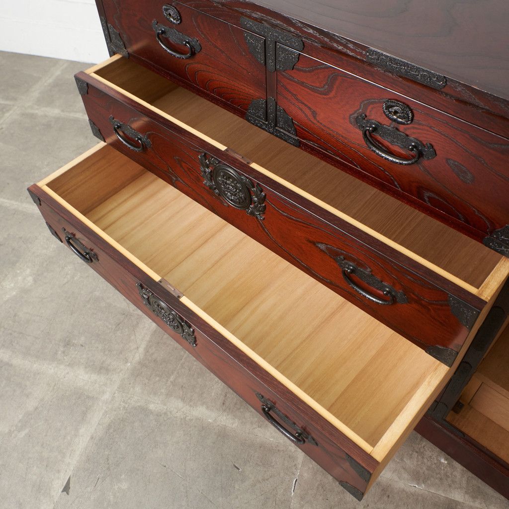 筑後民芸家具 ケヤキ サイドボード 欅 飾り棚 整理タンス キャビネット