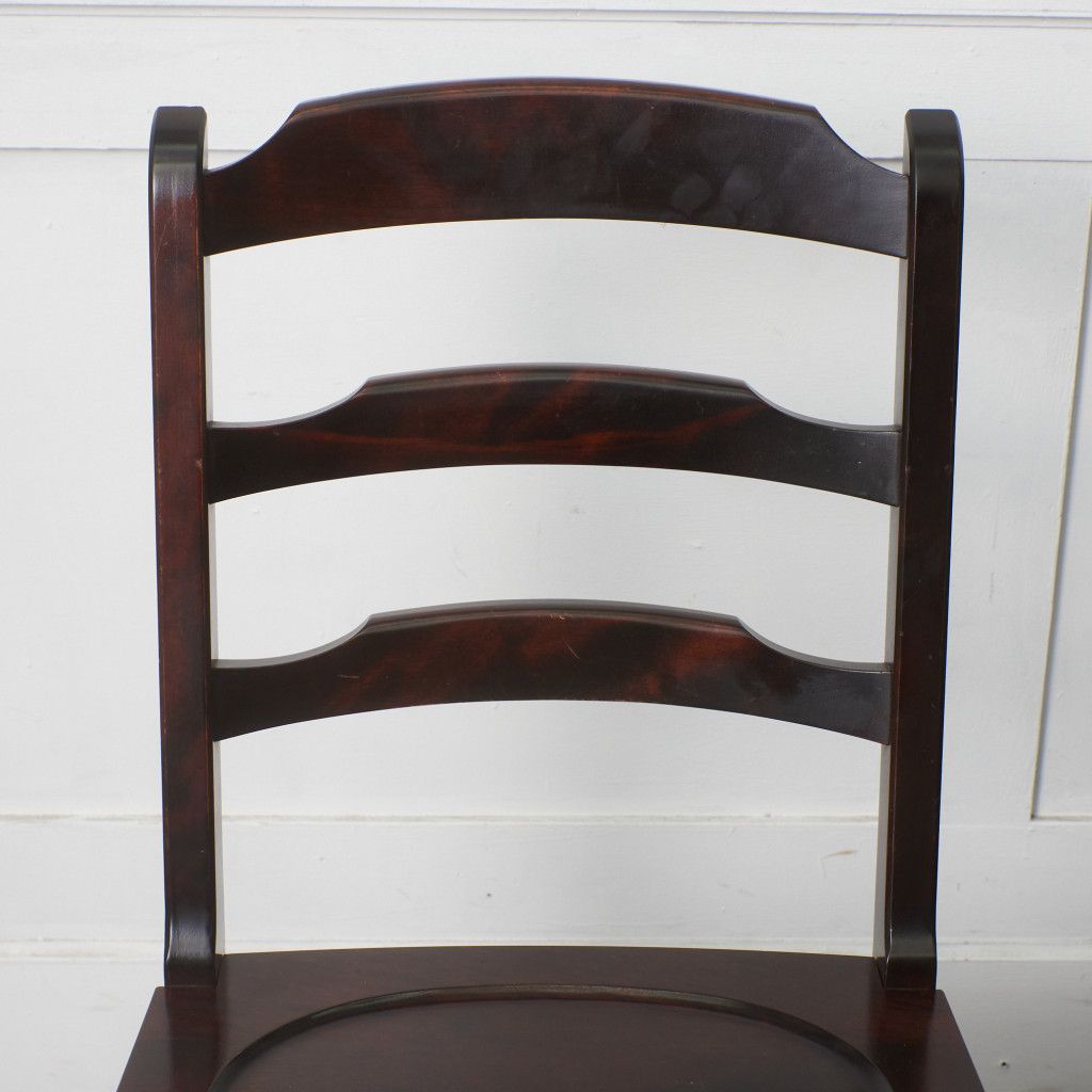 4脚セット 北海道民芸家具 ラダーバックチェア HM620 樺 無垢材