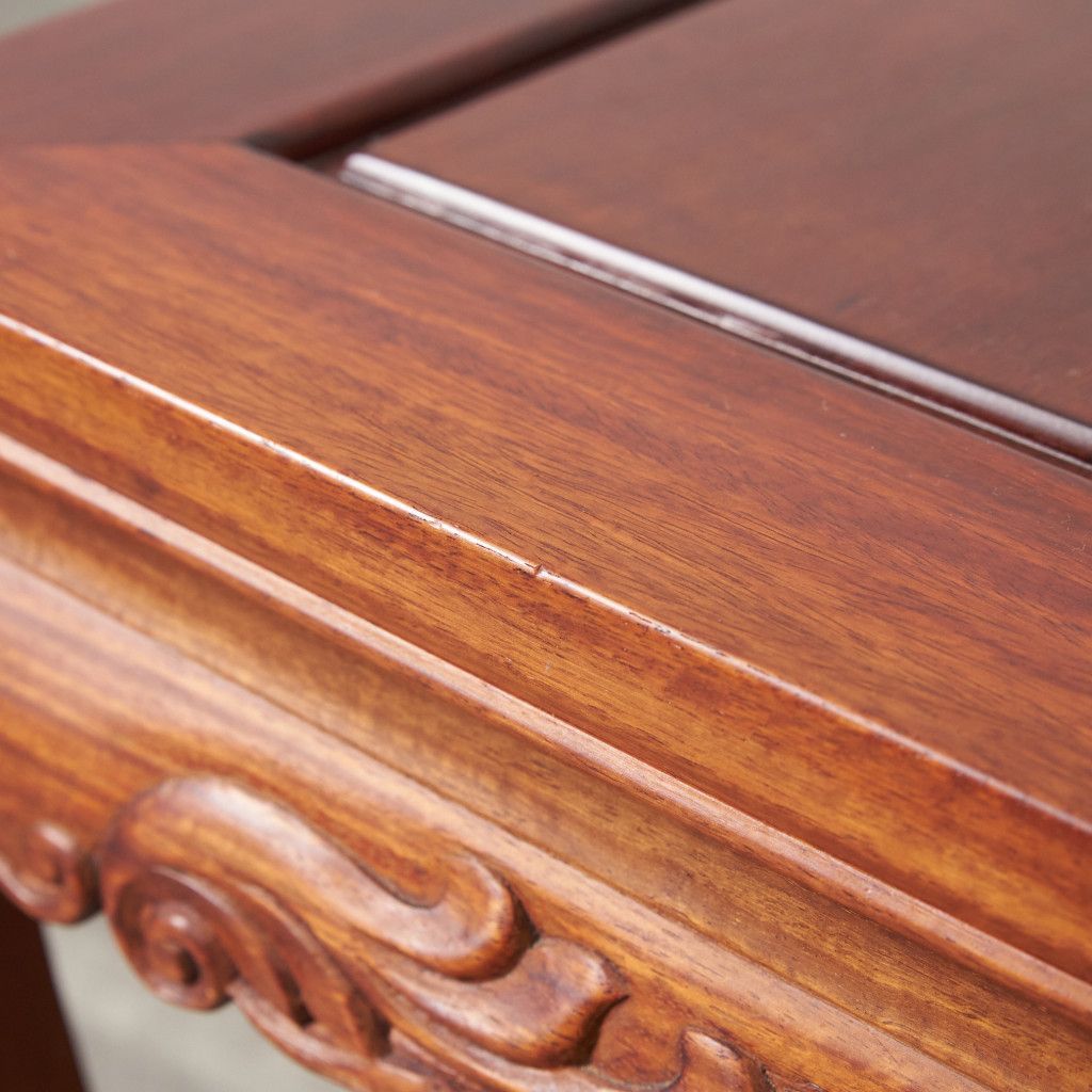 2脚セット 螺鈿細工 花梨 ダイニングチェア 中国美術 椅子 透かし彫り