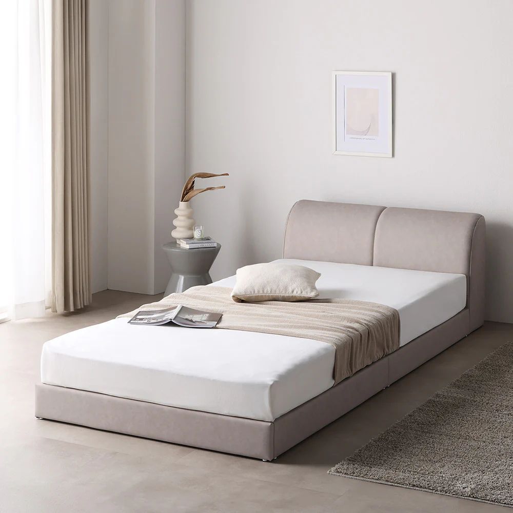 新発売 ローベッド レザー調 PUレザー ヘッドボード付 キルティング