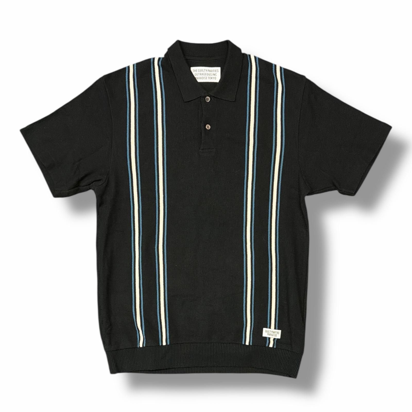 参考上代29700円 WACKO MARIA 24SS STRIPED KNIT POLO SHIRT