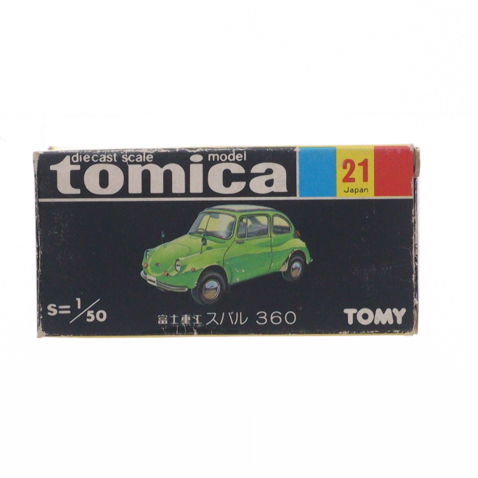 トミカ No.21 1/50 富士重工 スバル 360(イエロー×レッド/黒箱/日本製