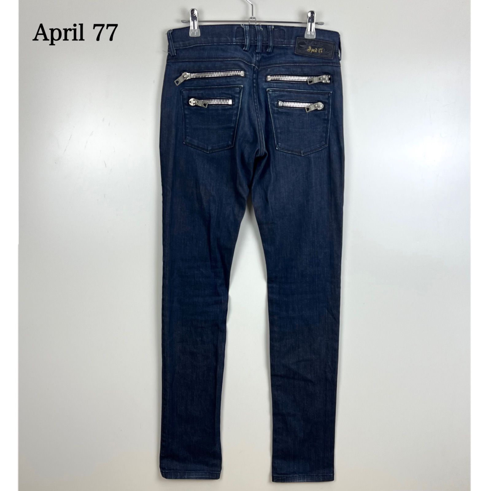 April77 PUNK archive JOHNNY many zip skinny denim pants 27 