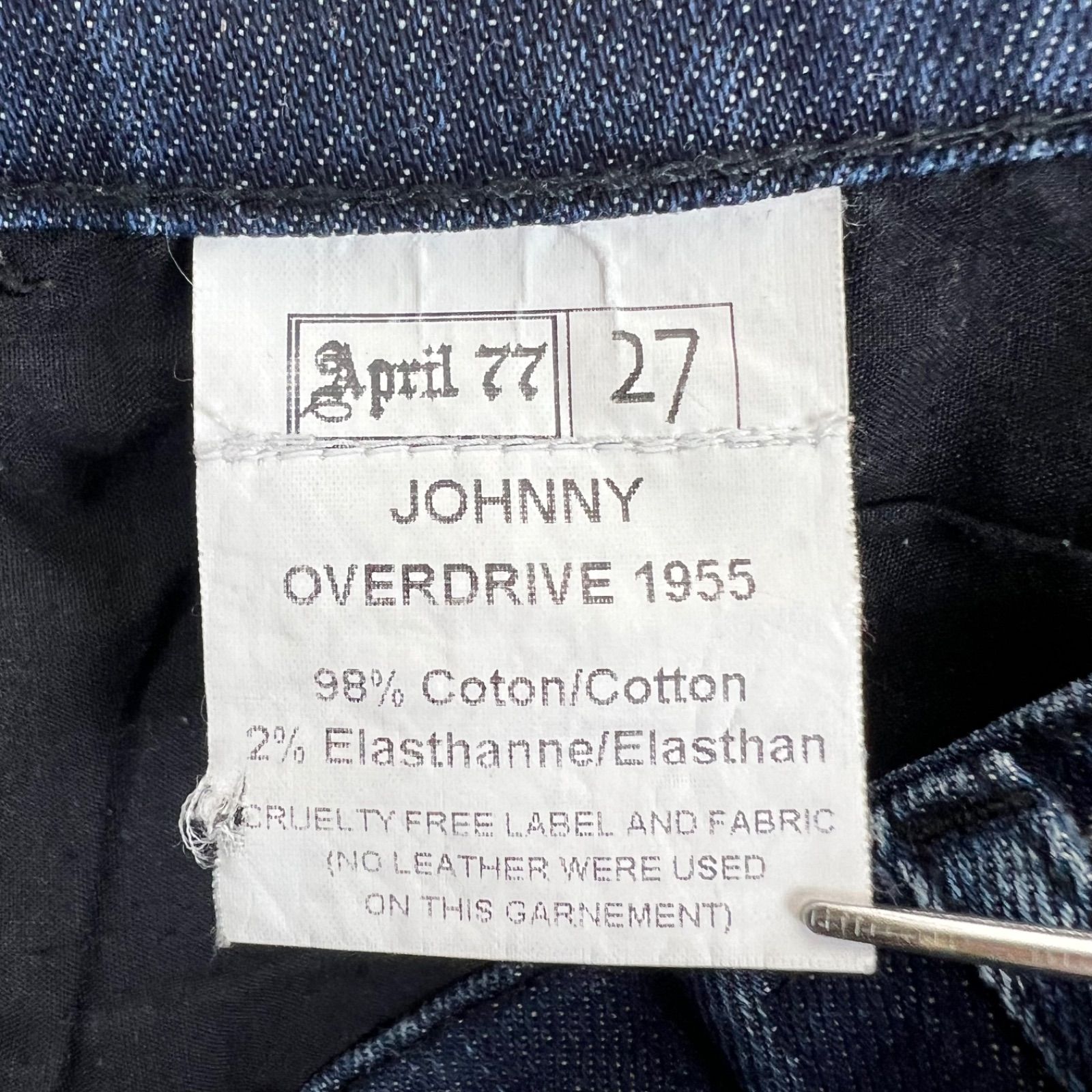 April77 PUNK archive JOHNNY many zip skinny denim pants 27 