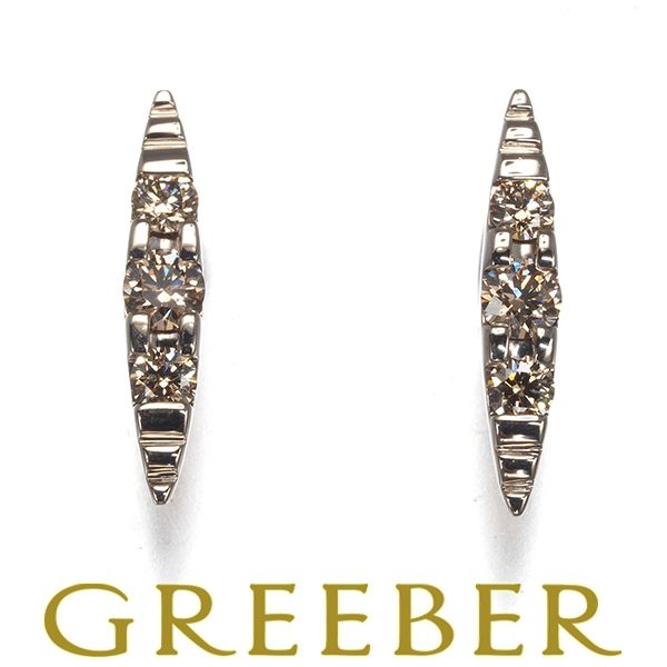 カシケイ ピアス ブラウンダイヤ ダイヤモンド 0.22ct ネイキッド