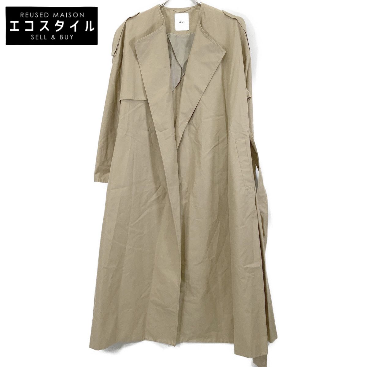 ebure エブール ﾍﾞｰｼﾞｭ 2910200016 ﾉｰｶﾗｰｰﾄﾚﾝﾁｺｰﾄ 36 - メルカリ