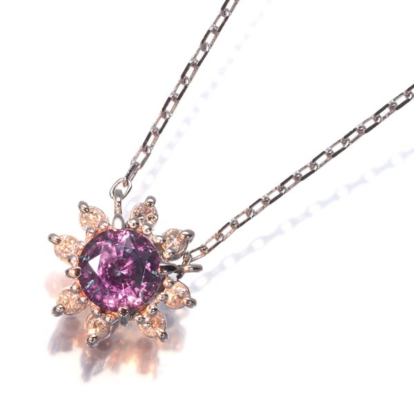 クレサンベール ネックレス 再結晶アレキサンドライト 0.67ct ダイヤ