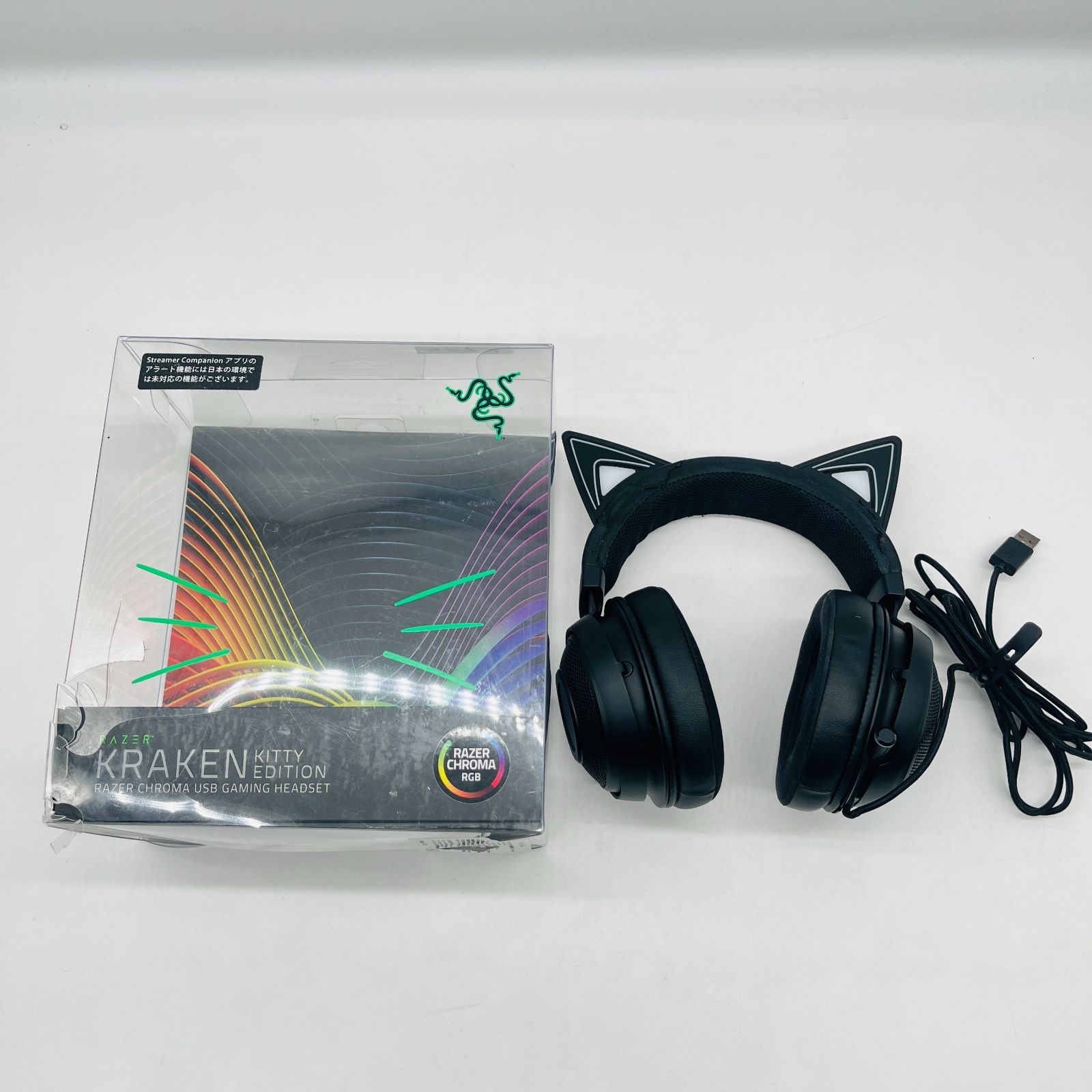 ジャンク】Razer Kraken Kitty Black ゲーミングヘッドセット USB THX7