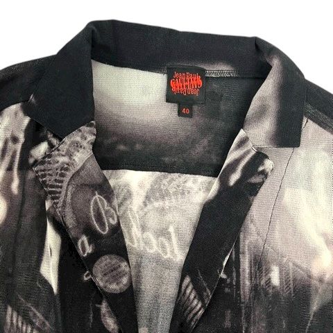 Jean Paul Gaultier シャツブラウス　ブラック パワーネット40 Jean Paul Gaultier シャツブラウス ブラック パワーネット40 【公式通販】