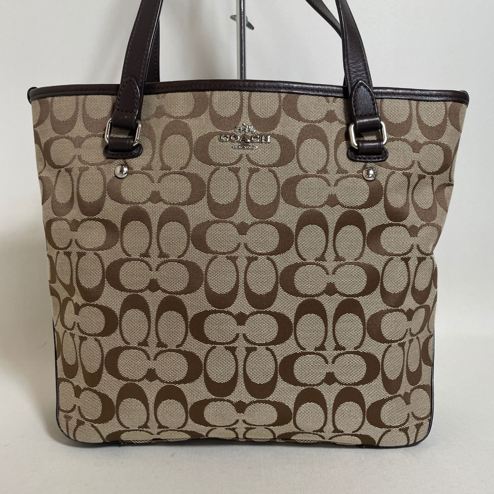 2602-135｜美品｜コーチ シグネチャー トートバッグ ダークブラウン