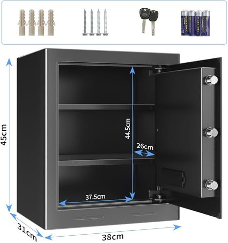 迅速に発送】NATRKE 金庫 家庭用金庫 暗証番号 テンキー式 電子 防犯