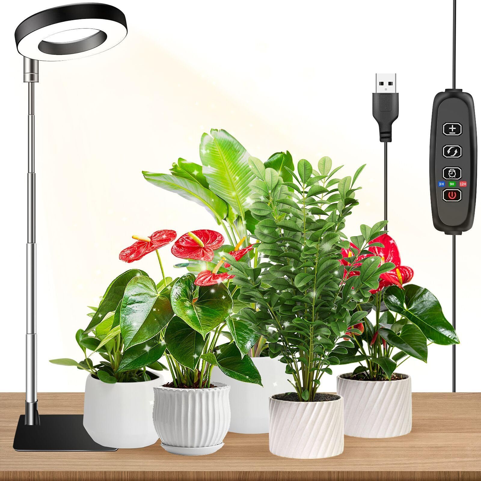 植物育成ライト 室内栽培ライト OSZNMMG 高さ調節可能 スタンド3段