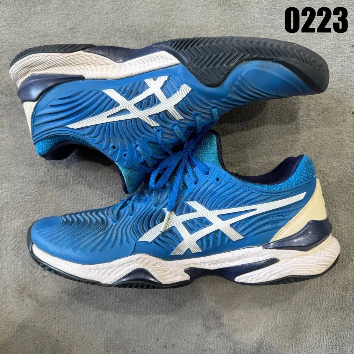 アシックス ゲル レゾリューション テニスシューズ ブルー - メルカリ