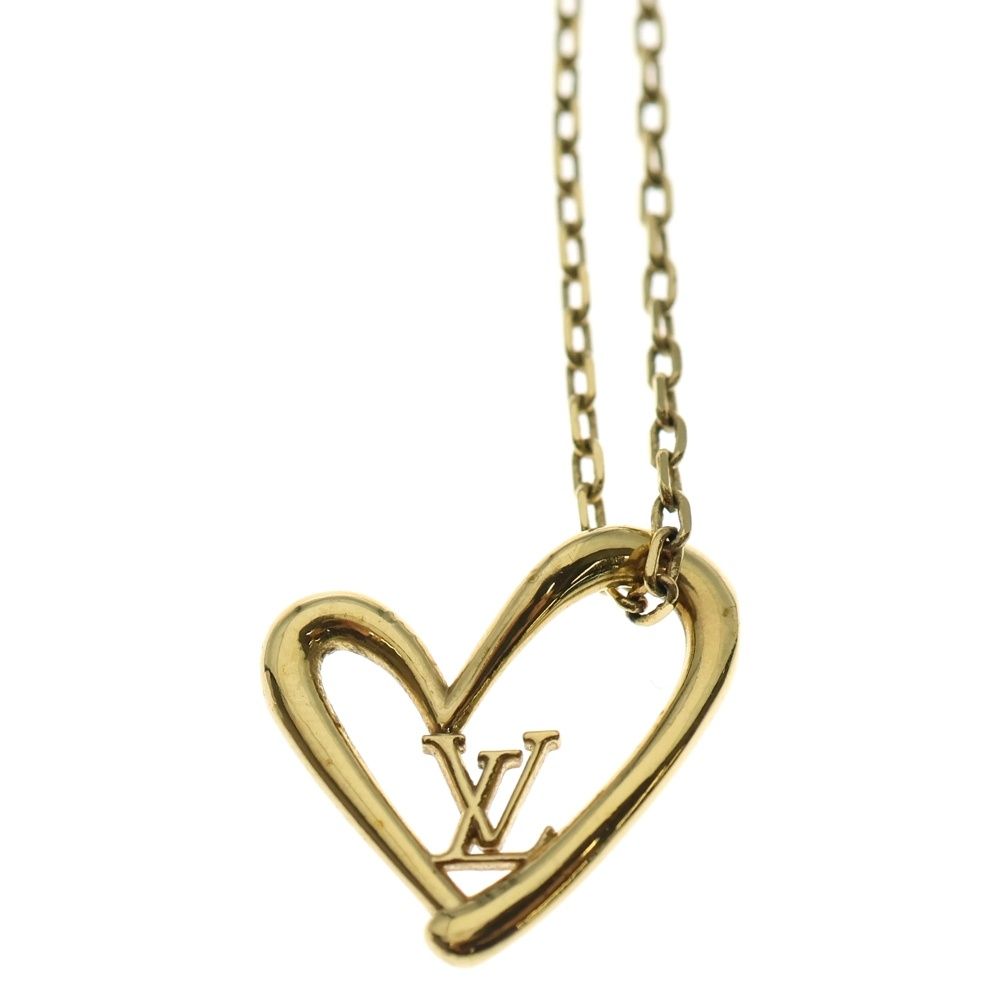 LOUIS VUITTON (ルイヴィトン) コリエ ハート フォーリンラブ LVロゴ 