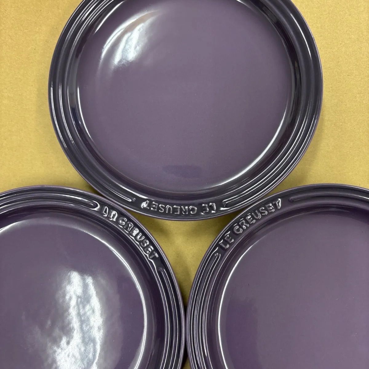 ル・クルーゼ 18センチ 3枚セット ラベンダー ストーンウェア LE