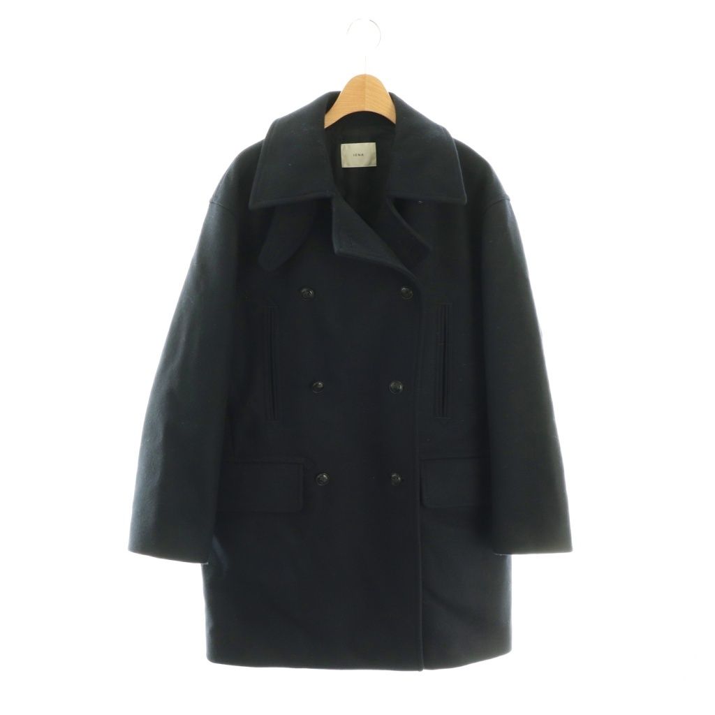 イエナ IENA 25AW メルトンウール ピーコート ダブル 36 ネイビー /HK