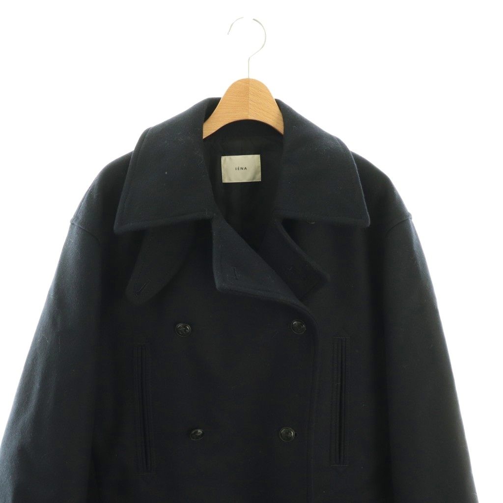イエナ IENA 25AW メルトンウール ピーコート ダブル 36 ネイビー /HK