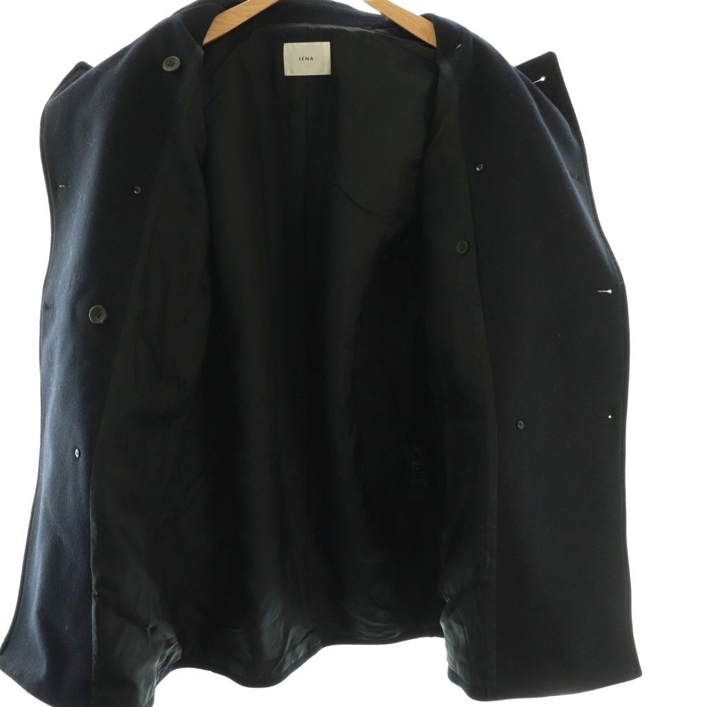 イエナ IENA 25AW メルトンウール ピーコート ダブル 36 ネイビー /HK