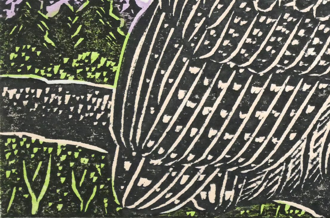 手島 圭三郎「しまふくろう春」木版画・限定サイン入り 絵本作家として