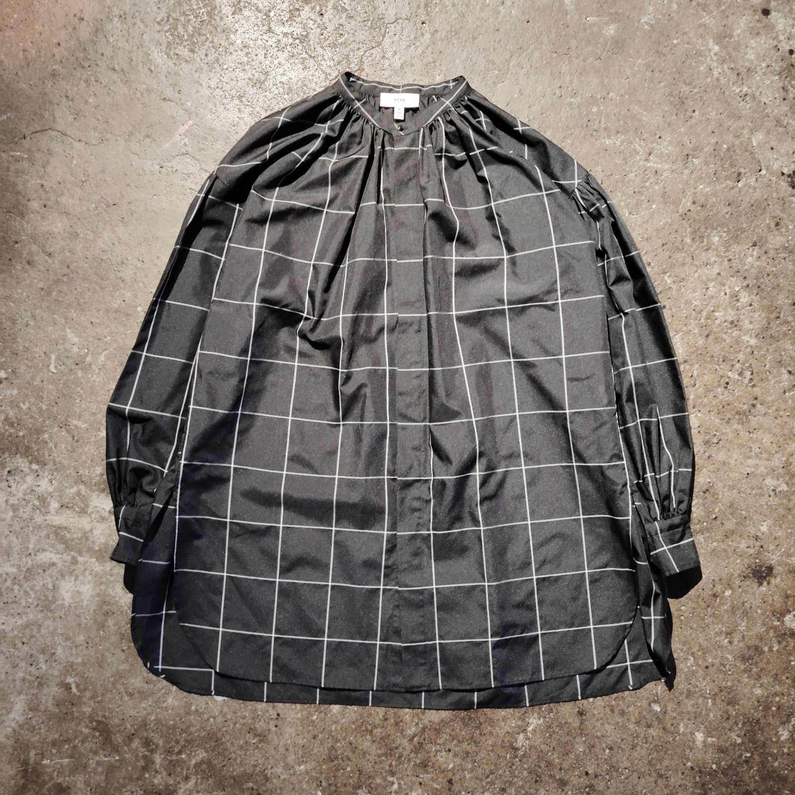 HYKE PLAID GATHERED SHIRT チェック柄 ギャザー ブラウス ハイク