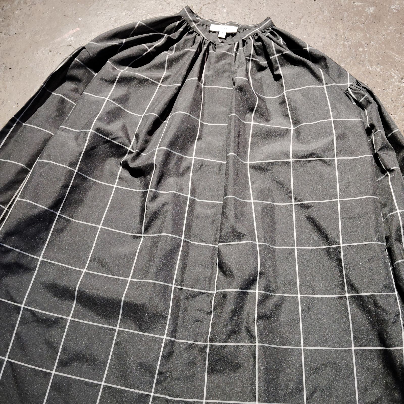 HYKE PLAID GATHERED SHIRT チェック柄 ギャザー ブラウス ハイク