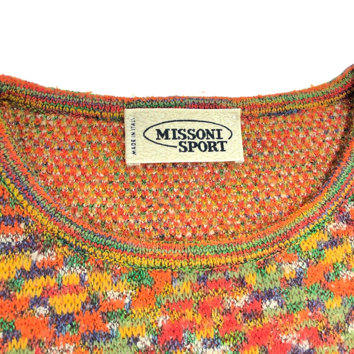 MISSONI SPORTS ミッソーニスポーツ 総柄ニット サイズ:42  ヴィンテージ   オレンジ レディース / 240001189838 MISSONI SPORTS ミッソーニスポーツ 総柄ニット サイズ:42
