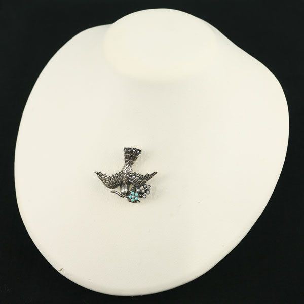 碌山 ロクザン ブローチ兼ペンダントトップ ターコイズ トルコ石
