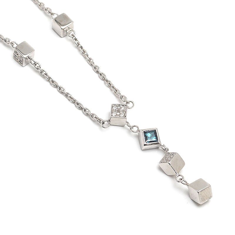 ジェムケリー アレキサンドライトネックレス K18WG 0.255/0.28ct 