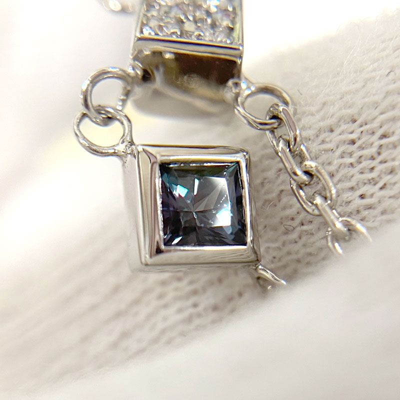 ジェムケリー アレキサンドライトネックレス K18WG 0.255/0.28ct