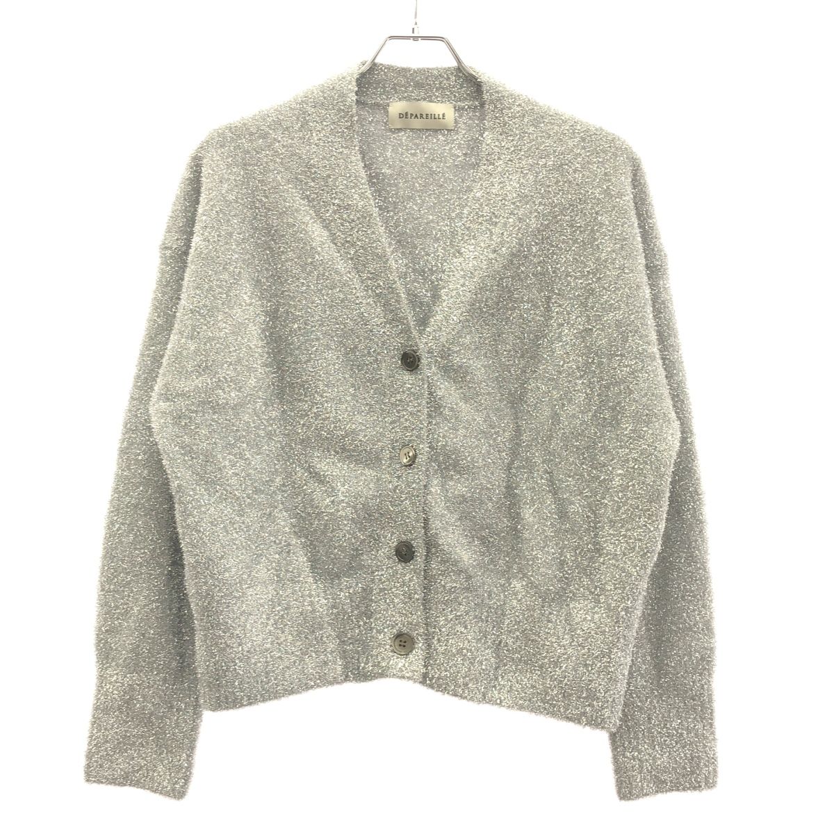 DEPAREILLE デパリエ ラメニットカーディガン B1141AKD407 シルバー 38