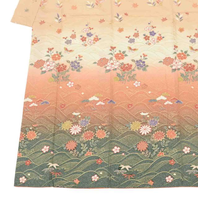 リサイクル着物 訪問着 正絹 絹 Mサイズ ちょっとふくよかL 特品 身丈