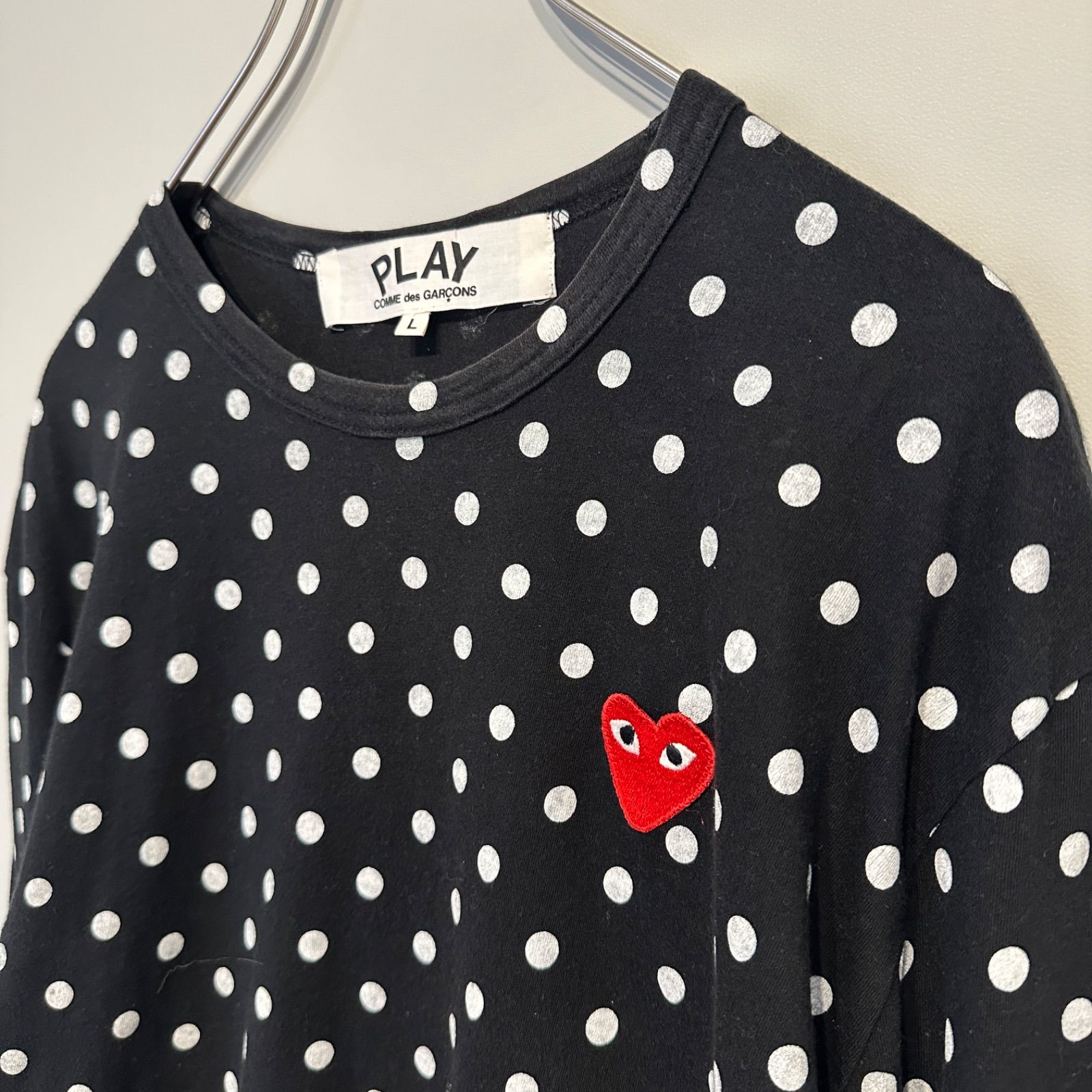 PLAY COMME des GARÇONS ドット柄 長袖 Tシャツ L ロンT ポルカドット