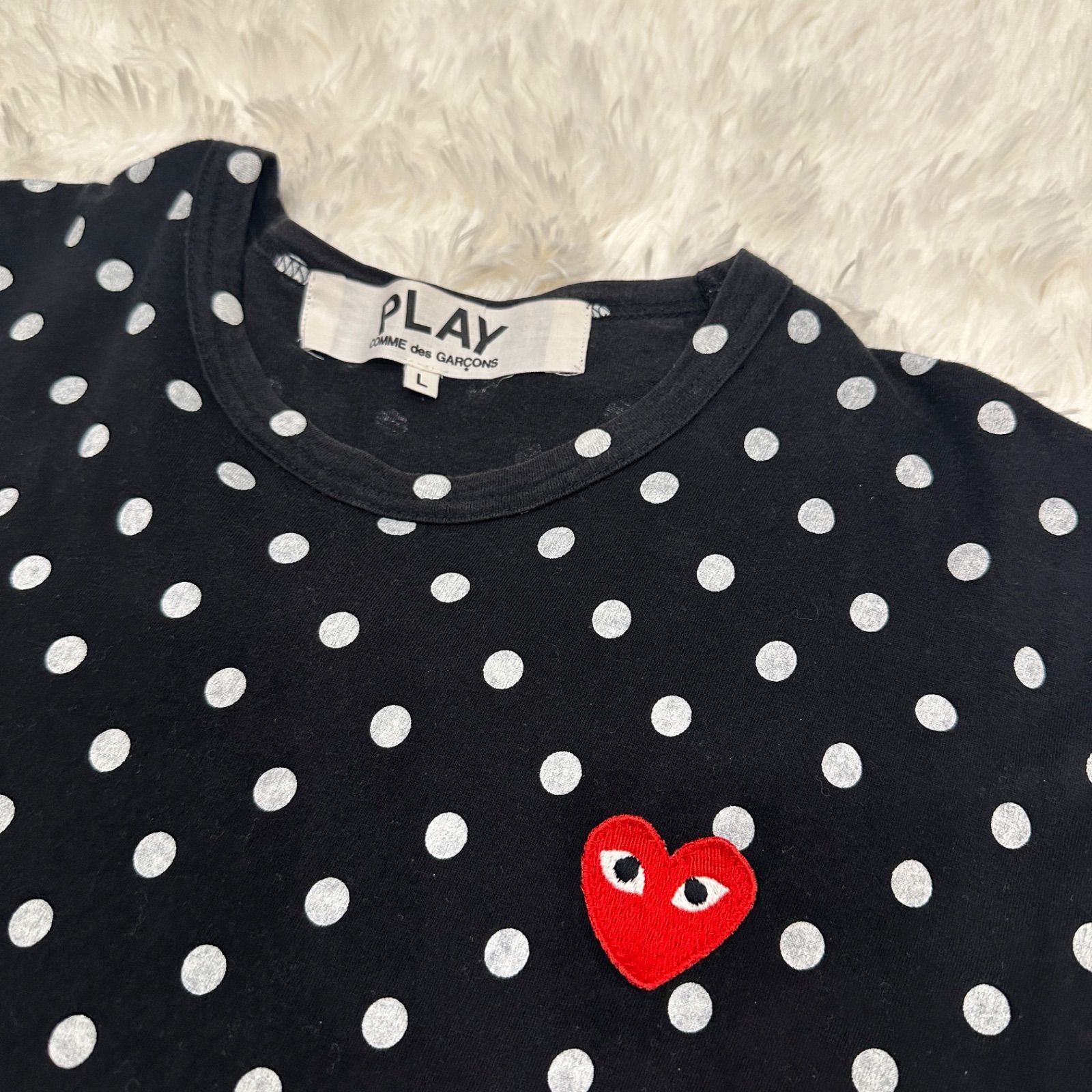 PLAY COMME des GARÇONS ドット柄 長袖 Tシャツ L ロンT ポルカドット