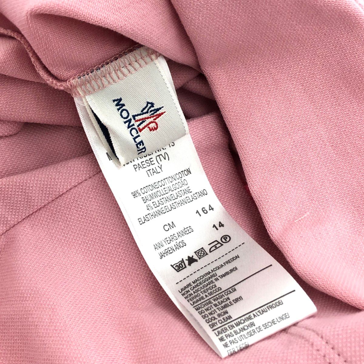 MONCLER モンクレール 半袖ポロシャツ サイズ:164cm ワッペン ピンク