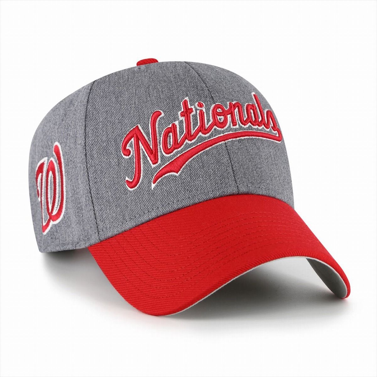 47 キャップ メンズ レディース ワシントン・ナショナルズ 47brand 帽子 ブランド ロゴ刺繍 ´47 NATIONALS GRANITE SCRIPT MVP チャコール×レッド 【TB】