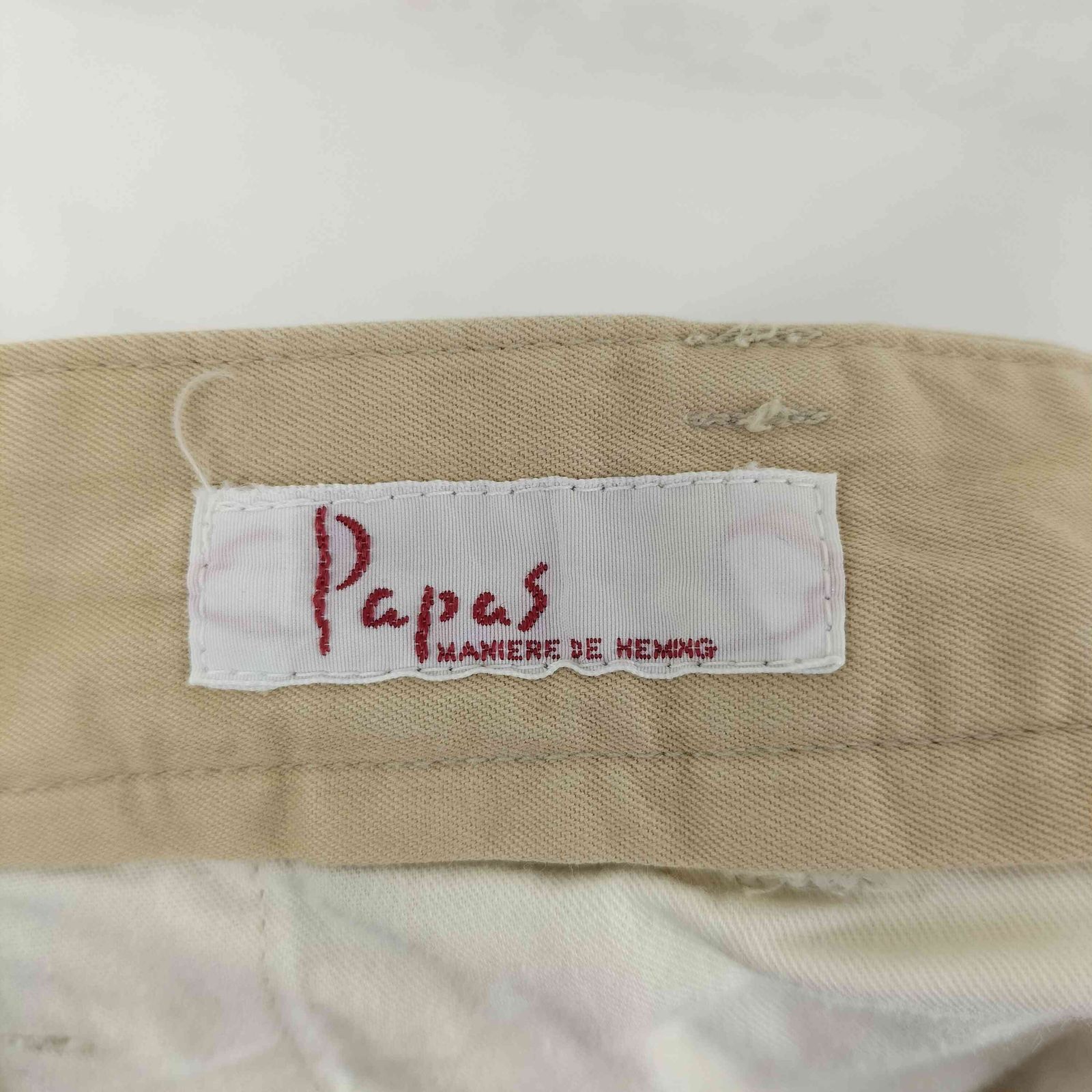 パパス papas 80S 片爪YKK ツータック コットンパンツ メンズ L - メルカリ