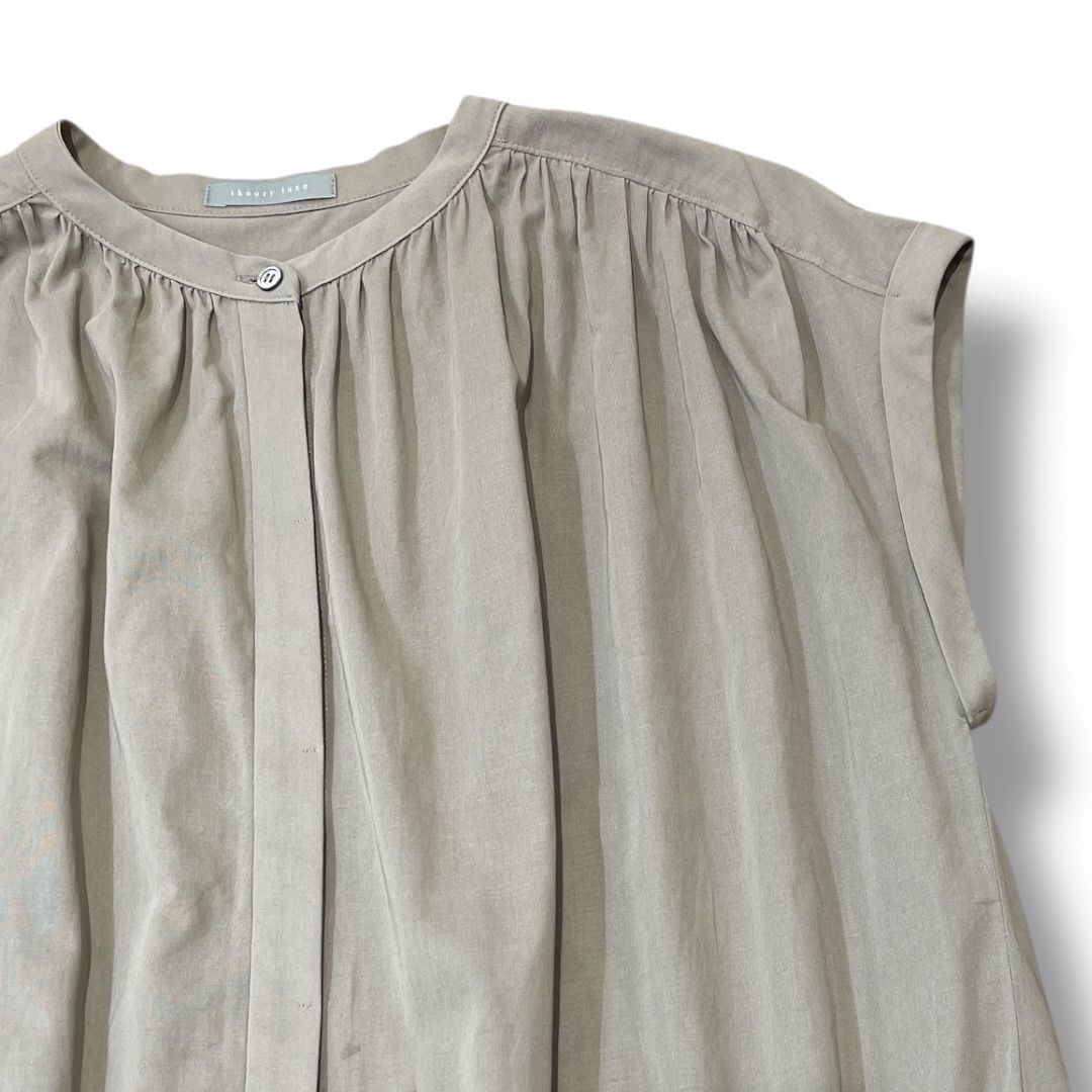 tkeory luxe セオリーリュクス フレンチスリーブギャザーブラウス