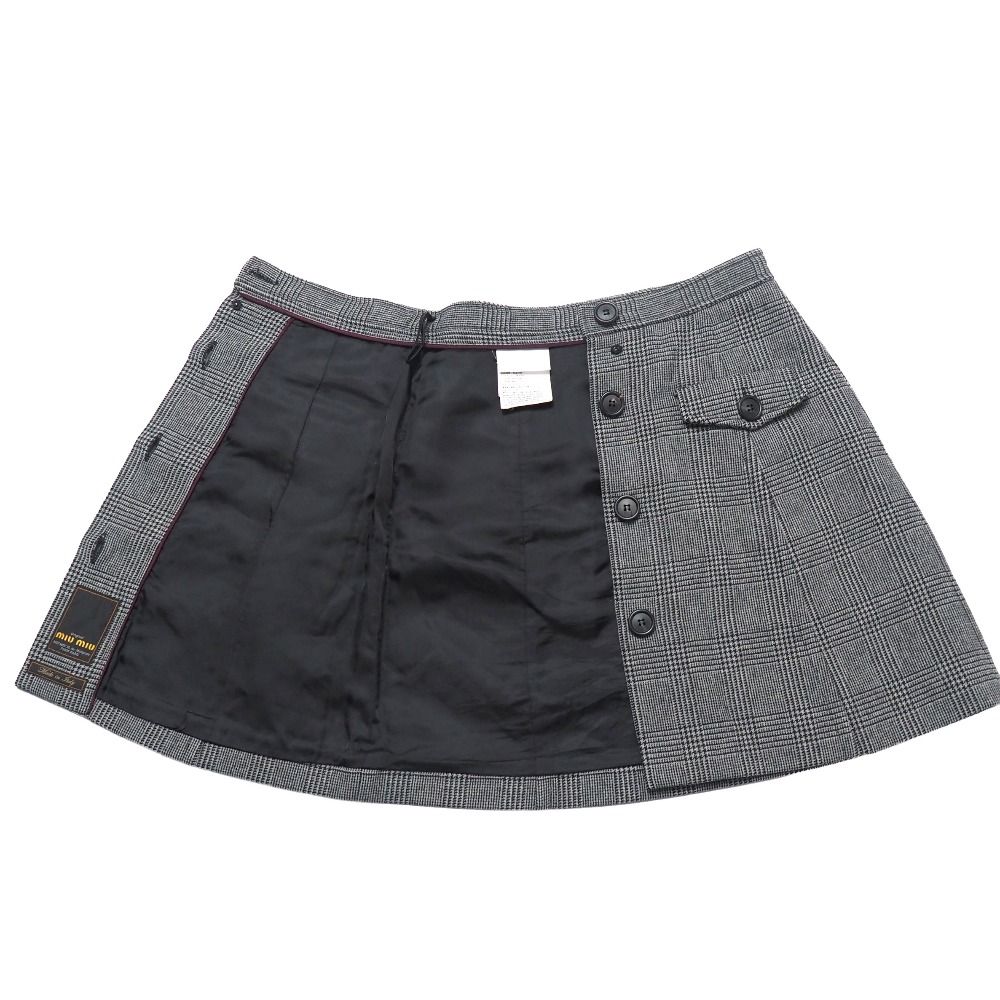 MIUMIU ミュウミュウ ミニスカート サイズ40 グレンチェック 台形