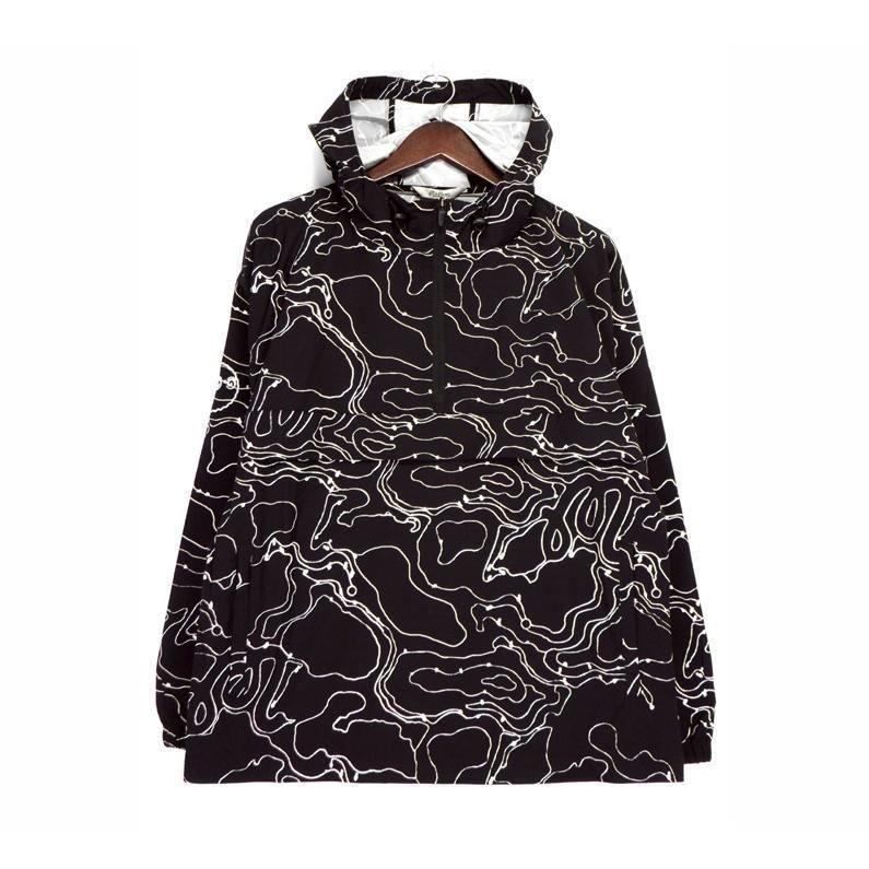 マルボンゴルフ Malbon Golf 【 ME0112 】 総柄 ナイロン ハーフジップ