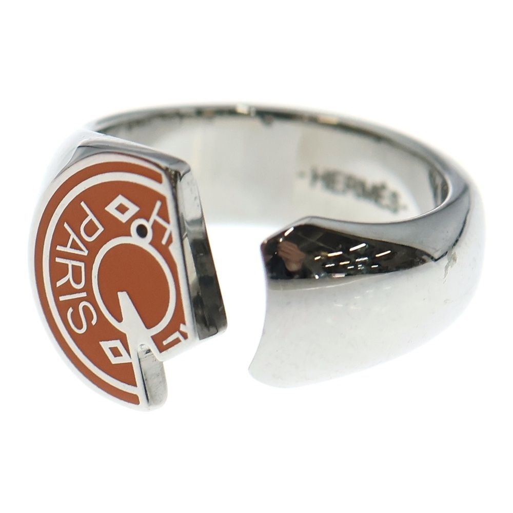 HERMES (エルメス) カルーゼル リング 指輪 シルバー×オレンジ #58