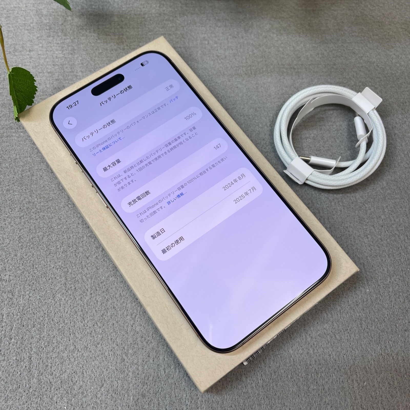 バッテリー 100% iPhone 16ProMax 1TB デザート 国内版SIMフリー送料