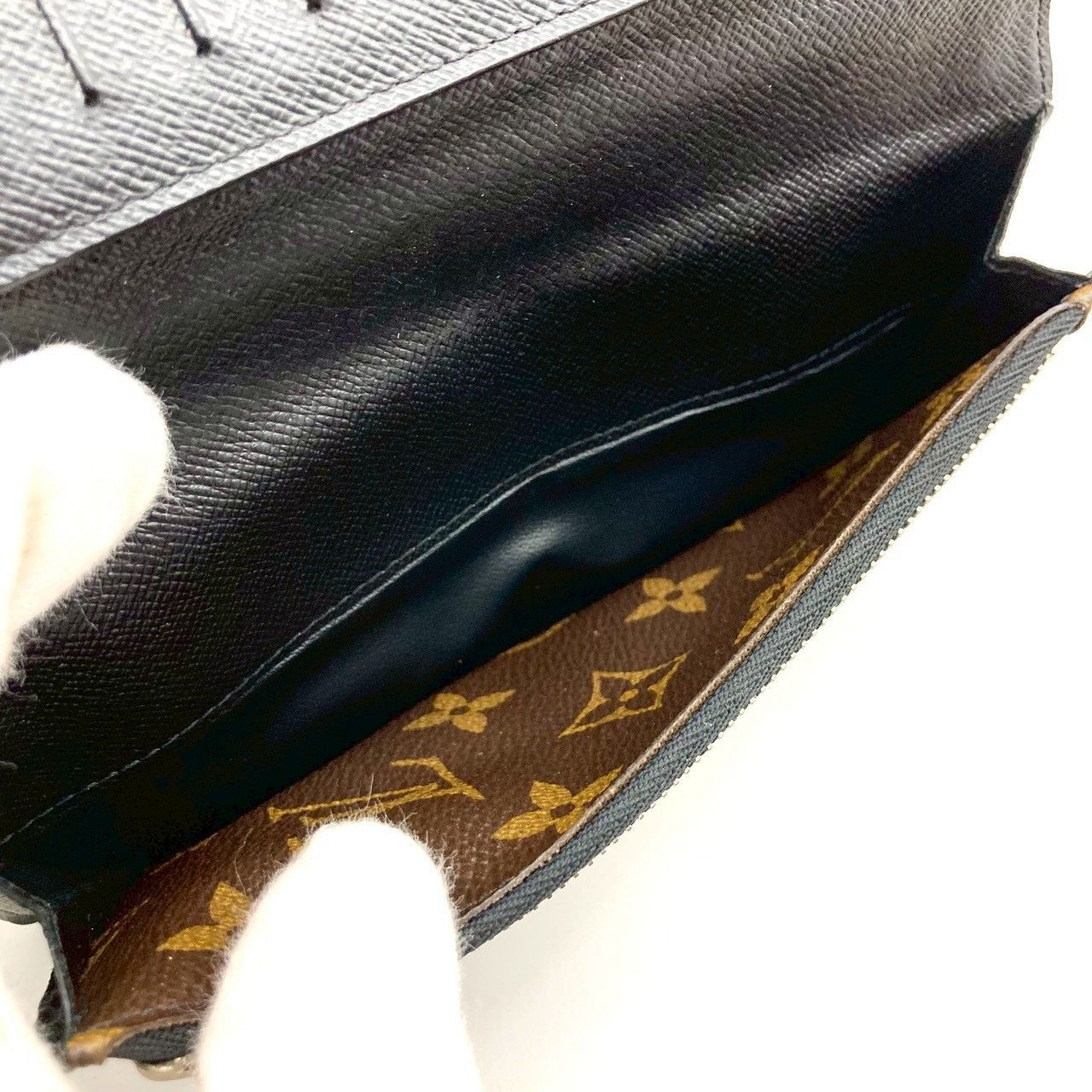 ルイヴィトン モノグラムマカサー ポルトフォイユタノン 長財布 Y80222