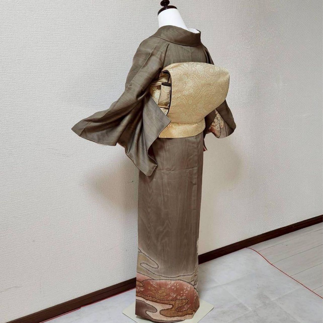 袷 正絹 辻が花 訪問着 フルセット 4点 S〜M 未使用近い 美品 カ②-4