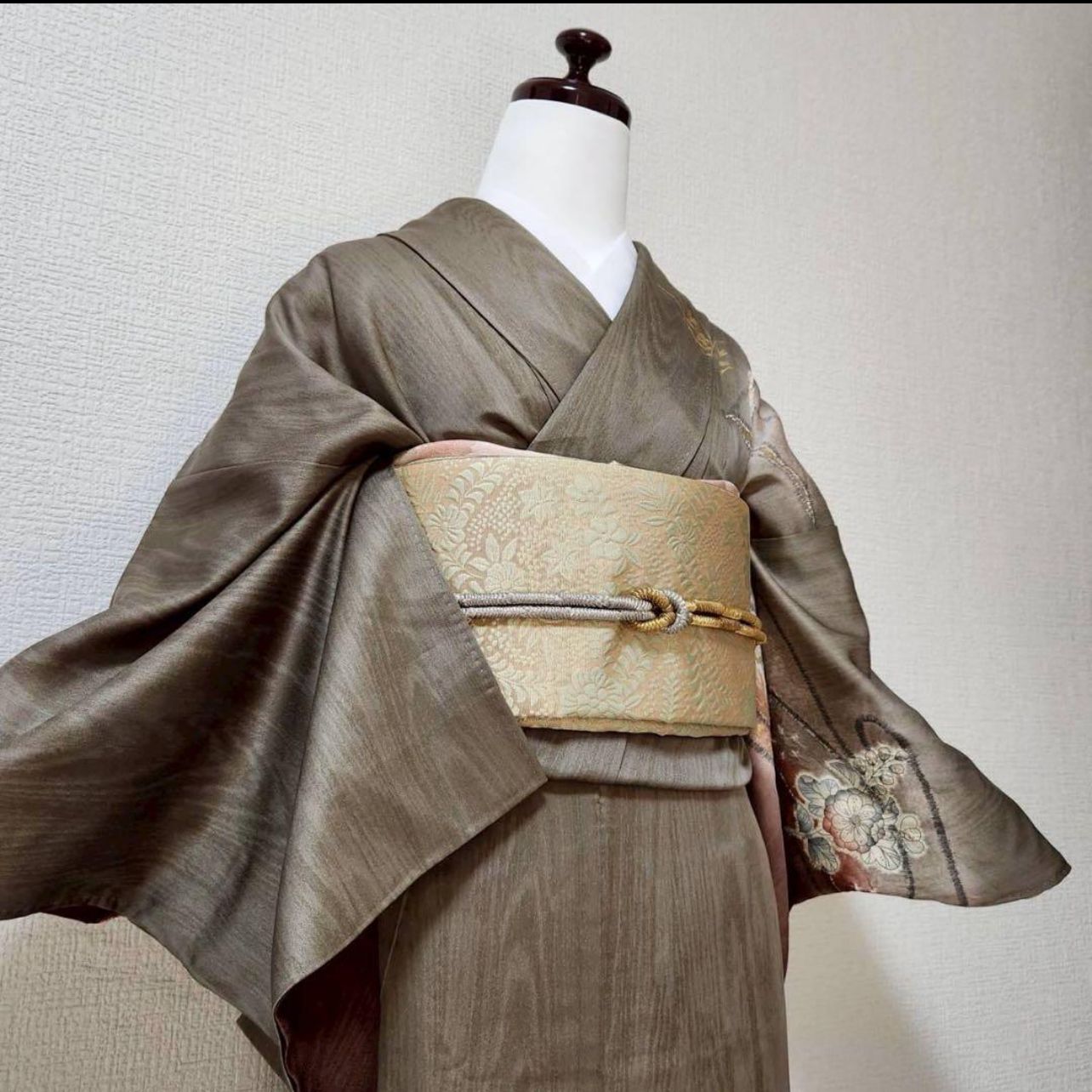 袷 正絹 辻が花 訪問着 フルセット 4点 S〜M 未使用近い 美品 カ②-4