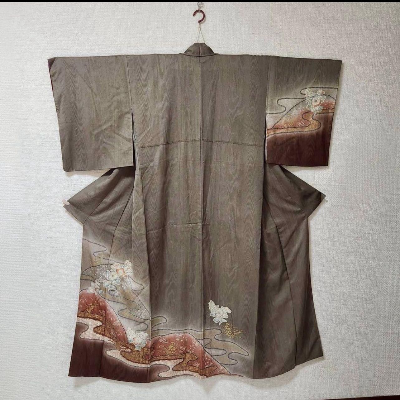 袷 正絹 辻が花 訪問着 フルセット 4点 S〜M 未使用近い 美品 カ②-4