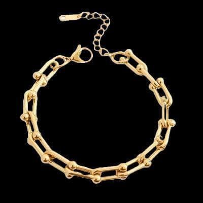 【B24】ブレスレット　メンズ　ゴールド　アクセサリー　ファンクショ　チェーン