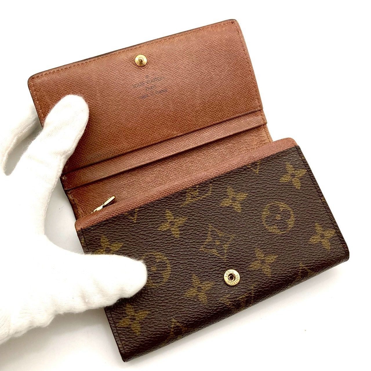 ルイヴィトン モノグラム ポルトモネビエ トレゾール 二つ折り財布