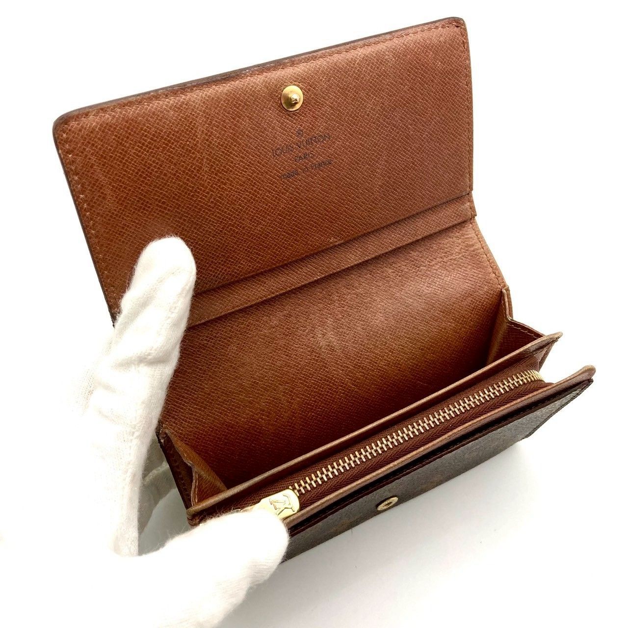 ルイヴィトン モノグラム ポルトモネビエ トレゾール 二つ折り財布