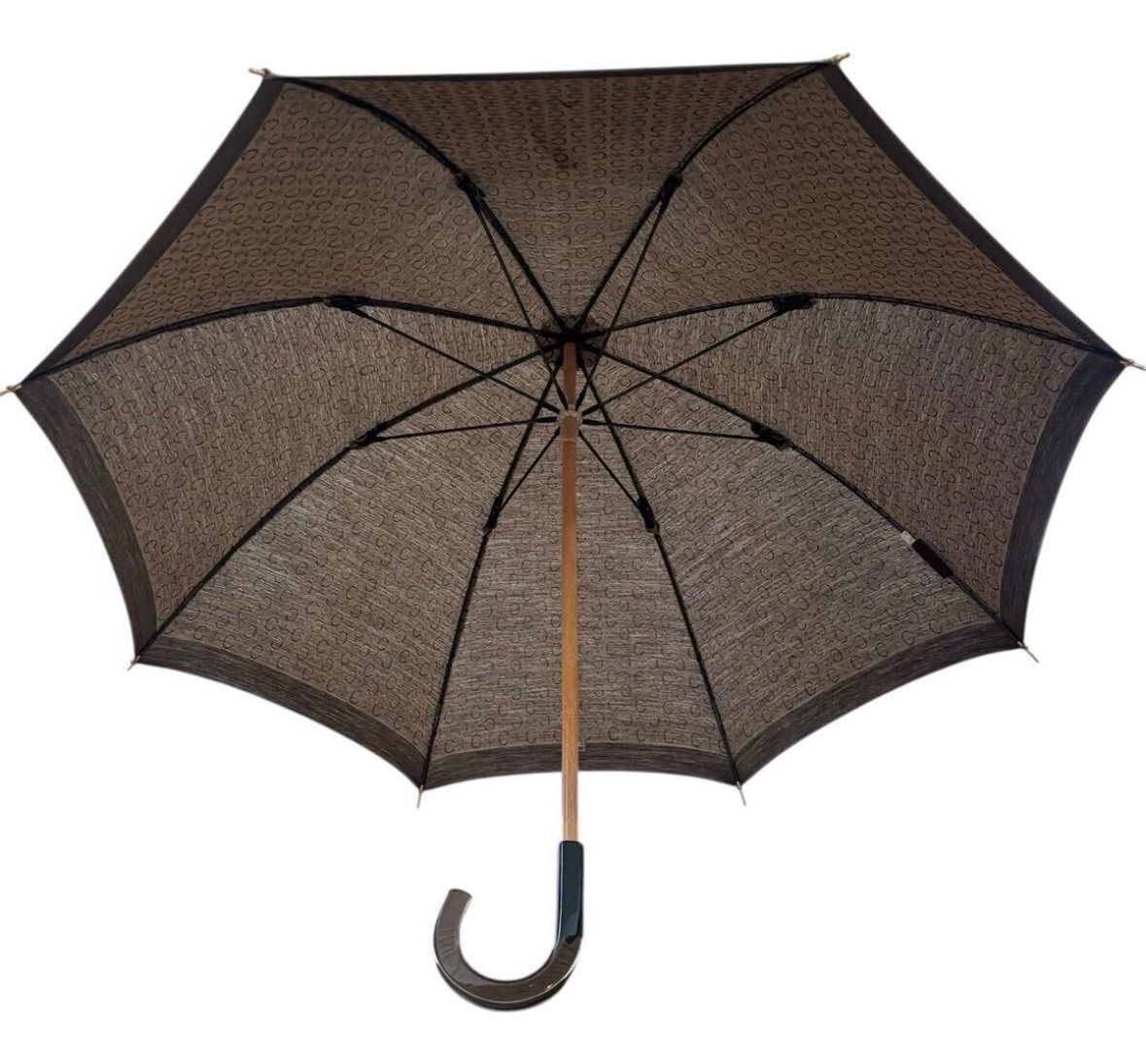 CELINE 美品 トリオンフ 日傘 長傘 ブラウン×ゴールドメタル金具